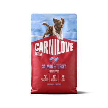 CARNILOVE Active Dog Puppies Salmon&turkey - dry dog food - 4kg CARNILOVE Active Dog Puppies Salmon&turkey - dry dog food - 4kg