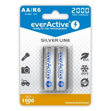 Rechargeable batteries everActive Ni-MH R6 AA 2000 mAh Silver Line - 2 pieces Rechargeable batteries everActive Ni-MH R6 AA 2000 mAh Silver Line - 2 pieces