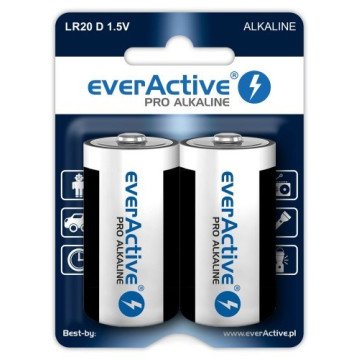 Alkaline batteries everActive Pro Alkaline LR20 D - blister card 2 pieces Alkaline batteries everActive Pro Alkaline LR20 D - blister card 2 pieces