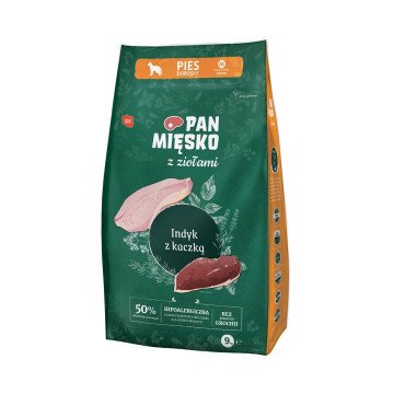 PAN MĘSKO with Herbs Turkey with duck M - dry dog food - 9kg