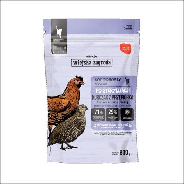WIEJSKA ZAGRODA Sterilised Chicken with quail - dry cat food - 800g WIEJSKA ZAGRODA Sterilised Chicken with quail - dry cat food - 800g