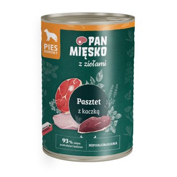 PAN MIĘSKO with herbs Duck pate - wet dog food - 400g PAN MIĘSKO with herbs Duck pate - wet dog food - 400g