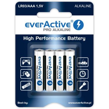Alkaline batteries AAA / LR03 everActive Pro - 4 pieces (blister) Alkaline batteries AAA / LR03 everActive Pro - 4 pieces (blister)