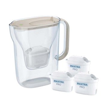 Brita Style Essential filter jug + 3 Maxtra Pro Pure Performance filter cartridges (sand-coloured) Brita Style Essential filter jug + 3 Maxtra Pro Pure Performance filter cartridges (sand-coloured)