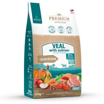 POKUSA Premium Selection Veal with salmon Adult - dry dog food - 12kg