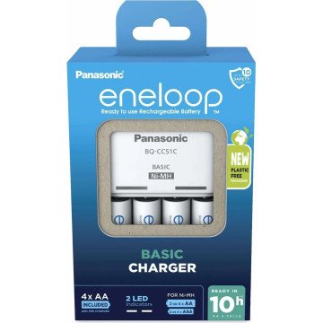 Battery charger PANASONIC Eneloop Basic BQ-CC51 + 4x AA 2000 mAh (K-KJ51MCD40E) Battery charger PANASONIC Eneloop Basic BQ-CC51 + 4x AA 2000 mAh (K-KJ51MCD40E)