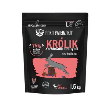 PAKA ZWIERZAKA Rabbit with forest fruits L – dry dog food – 1.5kg
