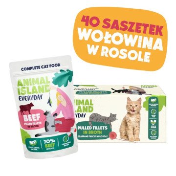 ANIMAL ISLAND Beef in broth - wet cat food - 40x85g ANIMAL ISLAND Beef in broth - wet cat food - 40x85g
