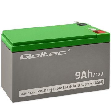 Qoltec 53031 AGM battery | 12V | 9Ah Qoltec 53031 AGM battery | 12V | 9Ah