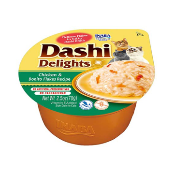 INABA Dashi Delights Chicken with bonito flakes in broth - cat treats - 70g INABA Dashi Delights Chicken with bonito flakes in broth - cat treats - 70g
