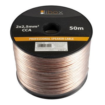 Libox Kabel głośnikowy 2x2,50mm LB0009-50 audio cable 50 m Transparent Libox Kabel głośnikowy 2x2,50mm LB0009-50 audio cable 50 m Transparent
