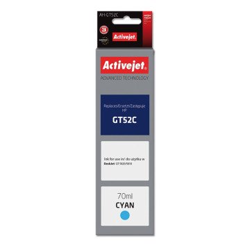 Activejet AH-GT52C Ink Bottle (Replaces HP GT52C M0H54AE; Supreme; 70 ml; 8000 pages, cyan) Activejet AH-GT52C Ink Bottle (Replaces HP GT52C M0H54AE; Supreme; 70 ml; 8000 pages, cyan)