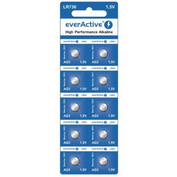 Mini alkaline batteries everActive G3 LR736 LR41 10 pcs Mini alkaline batteries everActive G3 LR736 LR41 10 pcs