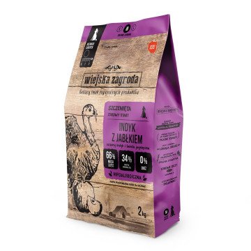WIEJSKA ZAGRODA Turkey with apple M Puppy - dry dog food - 2kg WIEJSKA ZAGRODA Turkey with apple M Puppy - dry dog food - 2kg