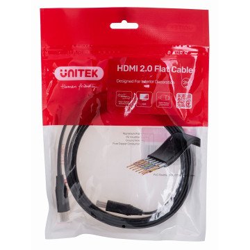 UNITEK HDMI CABLE 2.0 4K60HZ,FLAT,2M,C11063BK-2M UNITEK HDMI CABLE 2.0 4K60HZ,FLAT,2M,C11063BK-2M