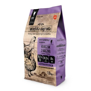 WIEJSKA ZAGRODA Chicken with duck - dry cat food - 1,6kg WIEJSKA ZAGRODA Chicken with duck - dry cat food - 1,6kg