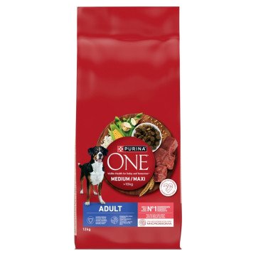 PURINA One Adult Medium/Maxi Rich in beef with rice - dry dog food - 12kg
