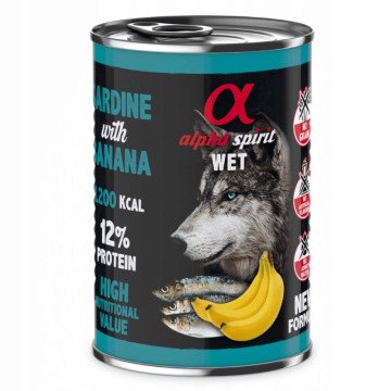 ALPHA SPIRIT WET Sardine with banana - wet dog food - 400g