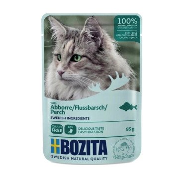 BOZITA Meat chunks in jelly with perch – wet cat food – 85g
