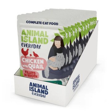 ANIMAL ISLAND Chicken with quail Fillets in broth - wet cat food - 12x85g ANIMAL ISLAND Chicken with quail Fillets in broth - wet cat food - 12x85g