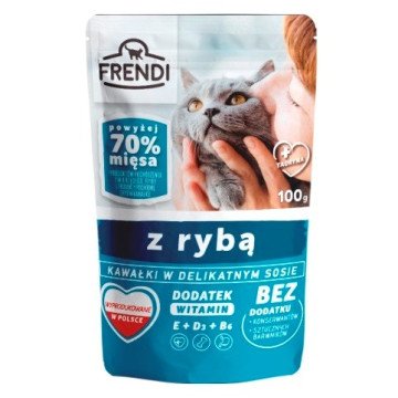 FRENDI Pieces in sauce with fish - wet cat food - 100 g FRENDI Pieces in sauce with fish - wet cat food - 100 g