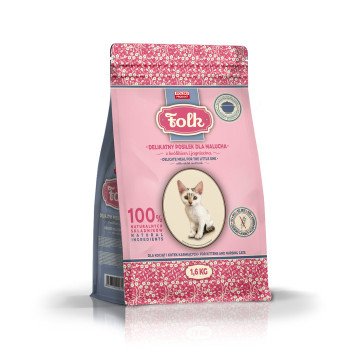 FOLK Gentle meal for kittens with rabbit and lamb - dry cat food - 1,6kg FOLK Gentle meal for kittens with rabbit and lamb - dry cat food - 1,6kg