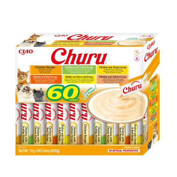 INABA Churu Variety box Chicken - cat treats - 60 x 14g INABA Churu Variety box Chicken - cat treats - 60 x 14g