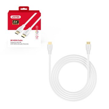 UNITEK HDMI 2.1 8K HDR Cable White 2 m UNITEK HDMI 2.1 8K HDR Cable White 2 m