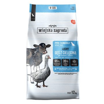 WIEJSKA ZAGRODA Light Goose with veal - dry dog food - 12kg WIEJSKA ZAGRODA Light Goose with veal - dry dog food - 12kg