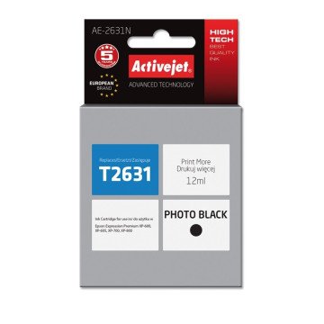 Activejet AE-2631N Ink (replacement for Epson 26 T2631; Supreme; 12 ml; black)