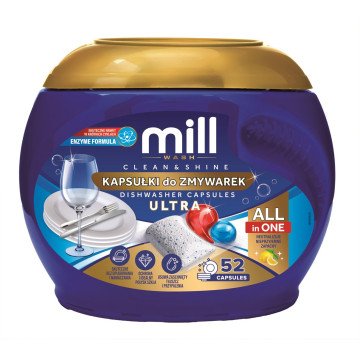 MILL CLEAN&SHINE Ultra 52 Dishwasher Capsules, 3kg MILL CLEAN&SHINE Ultra 52 Dishwasher Capsules, 3kg
