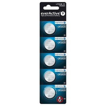 Lithium battery mini everActive CR2025 - blister 5 pcs. Lithium battery mini everActive CR2025 - blister 5 pcs.