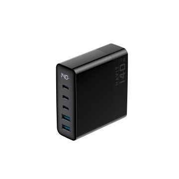 Havit UCLE004 EU - GaN five-port travel charger 140 W, black