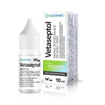 EUROWET Vetaseptol - cleansing drops for eyes and nose for dogs and cats - 10 ml EUROWET Vetaseptol - cleansing drops for eyes and nose for dogs and cats - 10 ml