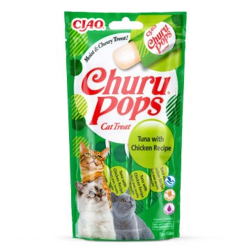 INABA Churu Pops Tuna with chicken - cat treats - 4x15 g INABA Churu Pops Tuna with chicken - cat treats - 4x15 g