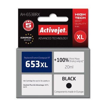 Activejet AH-653BRX ink (replacement for HP 653XL 3YM75AE; Premium; 720 pages; black) Activejet AH-653BRX ink (replacement for HP 653XL 3YM75AE; Premium; 720 pages; black)