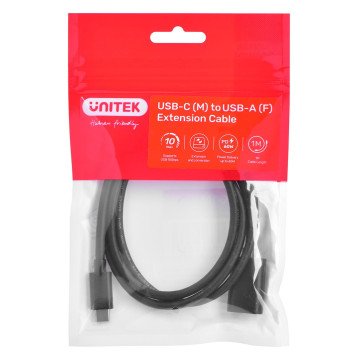 Cable adapter Unitek (C476BK-1M) USB-C (M) - USB-A (F) 10Gbps 60 W Cable adapter Unitek (C476BK-1M) USB-C (M) - USB-A (F) 10Gbps 60 W