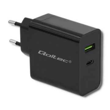 Qoltec 51717 Charger | 45W | 5-20V | 2.25-3A | USB type C PD | USB | Black Qoltec 51717 Charger | 45W | 5-20V | 2.25-3A | USB type C PD | USB | Black