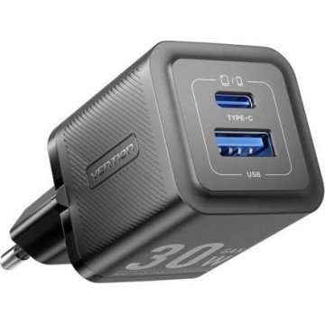 Vention Charger 1x USB-A 1x USB-C GaN 30W