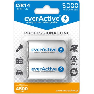 Rechargeable batteries everActive Ni-MH R14 C 5000 mAh Professional Line Rechargeable batteries everActive Ni-MH R14 C 5000 mAh Professional Line