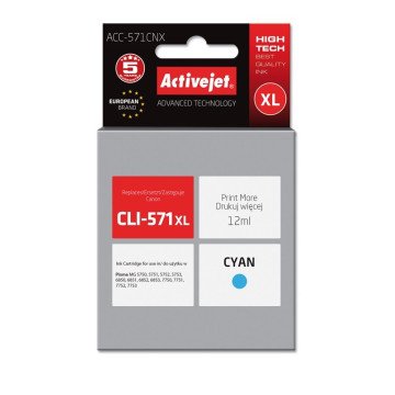 Activejet ACC-571CNX Ink (replacement for Canon CLI-571XLC; Supreme; 12 ml; cyan)
