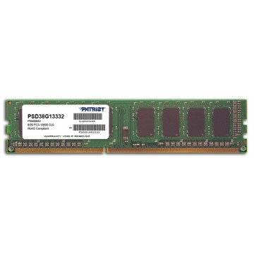 Patriot Memory 8GB PC3-10600 memory module 1 x 8 GB DDR3 1333 MHz Patriot Memory 8GB PC3-10600 memory module 1 x 8 GB DDR3 1333 MHz