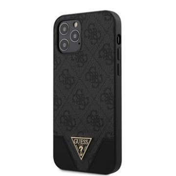 Guess PU 4G Triangle Case for iPhone 12/12 Pro 6.1 Grey