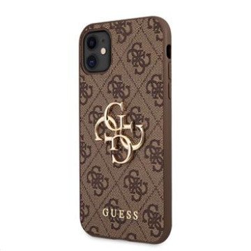 Guess PU 4G Metal Logo Case for iPhone 11 Brown