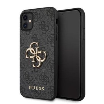 Guess PU 4G Metal Logo Case for iPhone 11 Grey