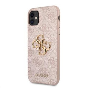 Guess PU 4G Metal Logo Case for iPhone 11 Pink