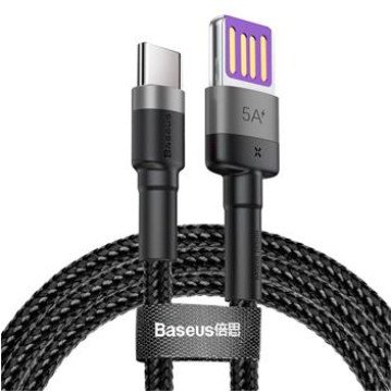 Baseus CATKLF-PG1 Cafule Quick Charging Data Cable USB Double Sided to USB-C 40W 1m Gray/Black Baseus CATKLF-PG1 Cafule Quick Charging Data Cable USB Double Sided to USB-C 40W 1m Gray/Black
