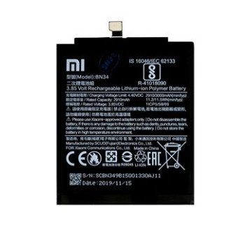 BN34 Xiaomi Original Battery 3000mAh (Service Pack) BN34 Xiaomi Original Battery 3000mAh (Service Pack)