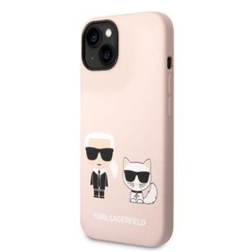 Karl Lagerfeld and Choupette Liquid Silicone Case for iPhone 14 Plus Pink Karl Lagerfeld and Choupette Liquid Silicone Case for iPhone 14 Plus Pink