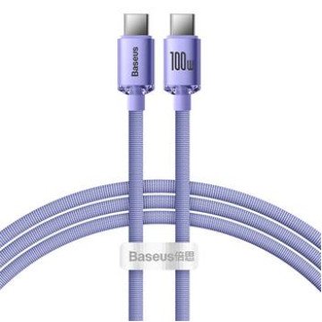 Baseus CAJY000605 Crystal Shine Series Data Cable USB-C - USB-C 100W 1,2m Purple Baseus CAJY000605 Crystal Shine Series Data Cable USB-C - USB-C 100W 1,2m Purple